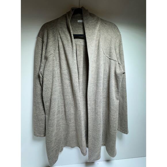 Notations Large Women’s Cardigan Brown Open Front Knit Long Sweater - Picture 5 of 6